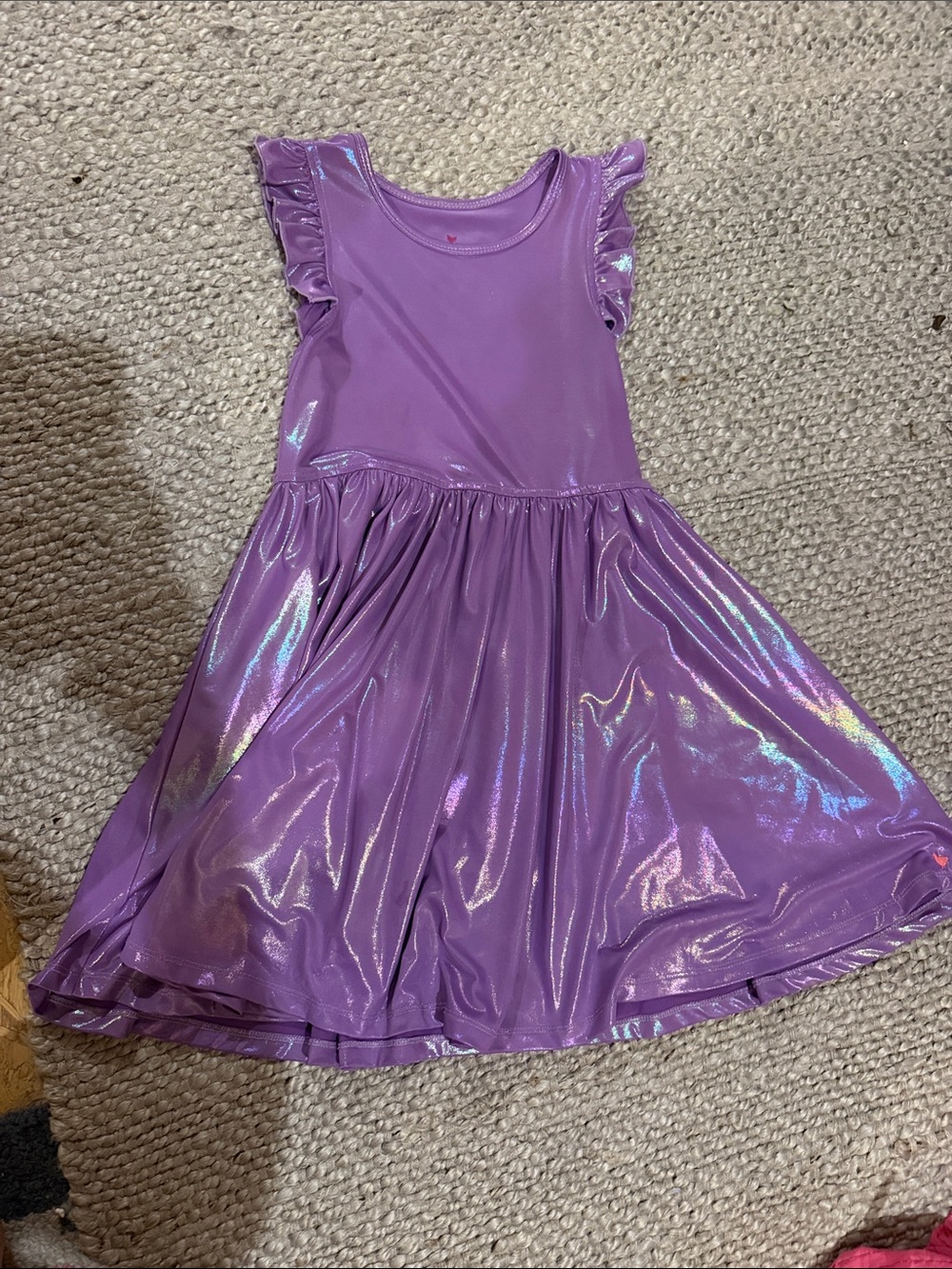 Pink Chicken Girls Purple Shimmer Flutter Sleeve Costume Dress